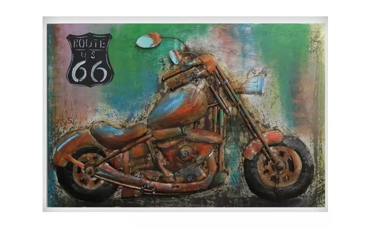 F045  ROUTE 66 MOTORCYCLE METAL PAINTING