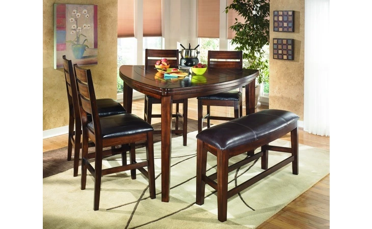 D442-23 LARCHMONT - BURNISHED DARK BROWN TRIANGLE COUNTER HEIGHT TABLE,LARCHMONT