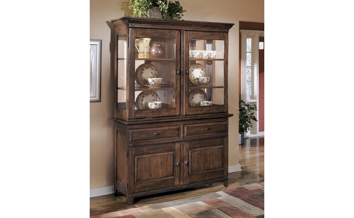 D442-80 LARCHMONT - BURNISHED DARK BROWN DINING ROOM BUFFET LARCHMONT