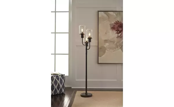 jaak bronze finish metal floor lamp (1/cn) by ashley