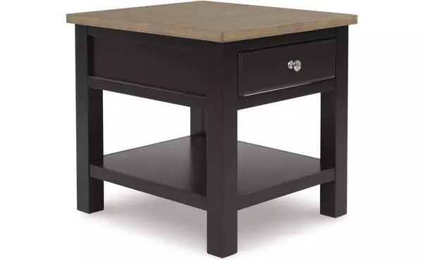 drazmine two-tone brown rectangular end table by ashley