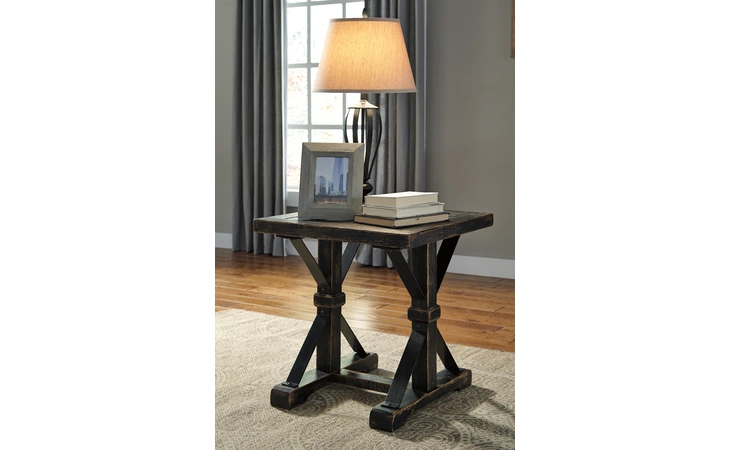 T096-2 BECKENDORF - BLACK SQUARE END TABLE BECKENDORF