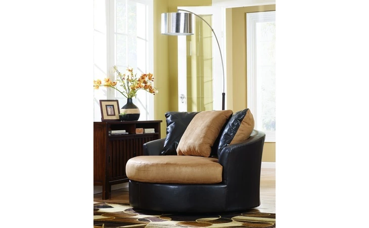 5360021  OVERSIZED SWIVEL ACCENT CHAIR-CHAIRS-LOGAN - STONE