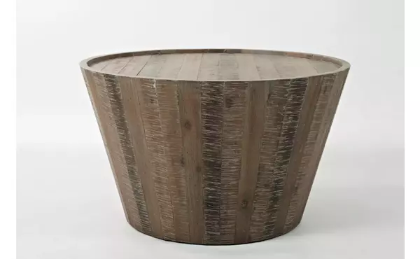 conundrum  drum cock1tail table w/plank sides conundrum collection by jofran