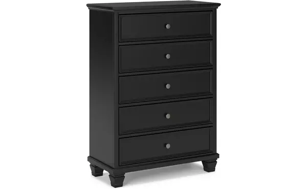 lanolee black five drawer chest by ashley