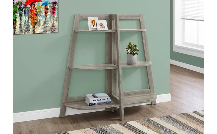 I2428 BOOKCASE - 48 H - DARK TAUPE ACCENT ETAGERE MONARCH SPECIALTIES  I2428