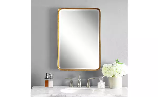 crofton vanity mirror, gold by uttermost