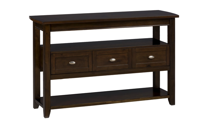 836-95 MIRANDELA BIRCH FINISH SERVER WITH 3 DRAWERS, ONE SHELF AND BOW FRONT TOP