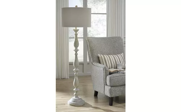 bernadate whitewash poly floor lamp (1/cn) by ashley
