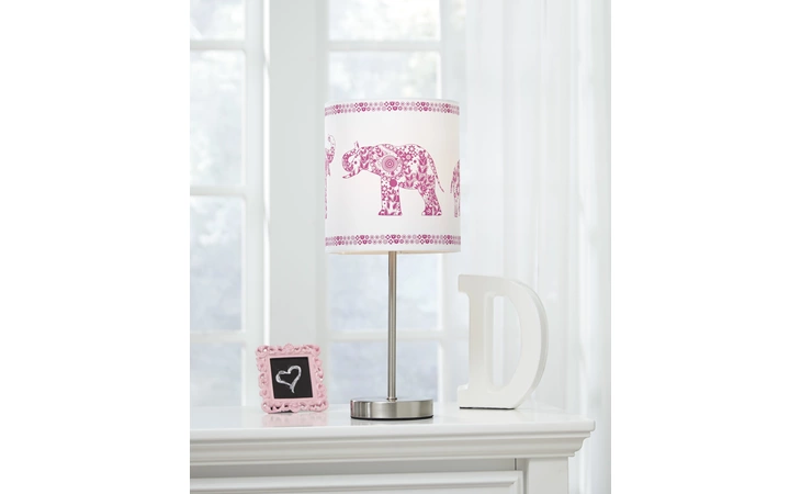 L857744 NESSIE METAL TABLE LAMP (1 CN) NESSIE PINK SILVER FINISH
