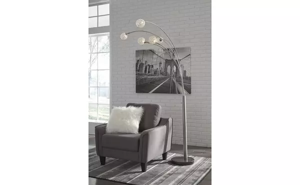 winter silver finish metal arc lamp (1/cn) by ashley