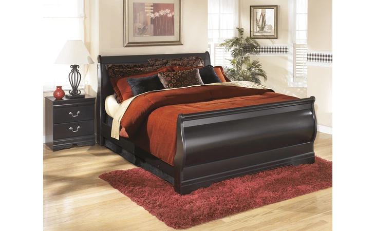 QUEEN SLEIGH RAILS ASHLEY Huey Vineyard Black B128-98