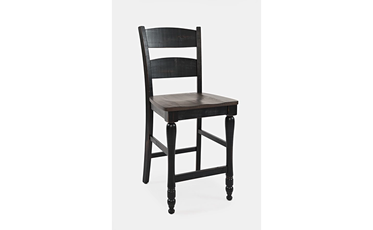 1702-BS401KD MADISON COUNTY COLLECTION LADDERBACK COUNTER STOOL (2/CTN) MADISON COUNTY COLLECTION