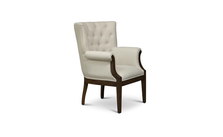 PAXTON-CH-CREAM PAXTON ACCENT CHAIR ACCENT CHAIR W EXPOSED WOOD FRAME, BUTTON TUFTING, FLARED ARMS