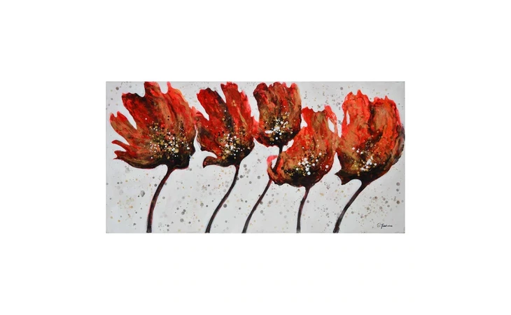 OL-1741  RED FLOWERS ART
