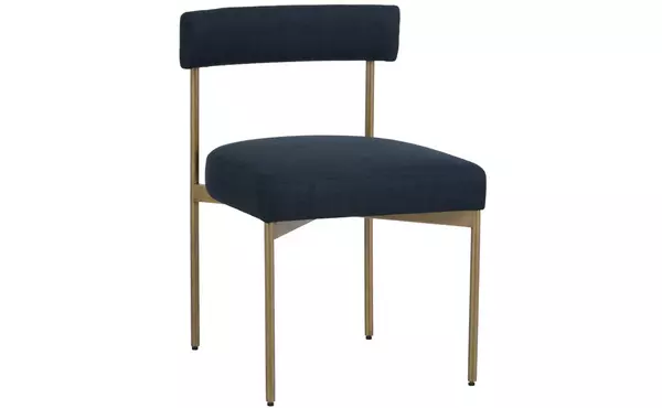 seneca  seneca dining chair - antique brass - arena navy by sunpan