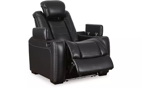 party time midnight pwr recliner/adj headrest by ashley