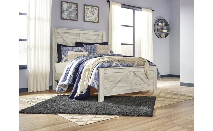 QUEEN CROSSBUCK PANEL HDBD ASHLEY Bellaby Whitewash B331-157