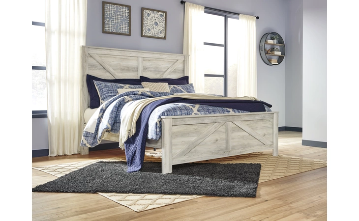 KING CROSSBUCK PANEL HDBD ASHLEY Bellaby Whitewash B331-158