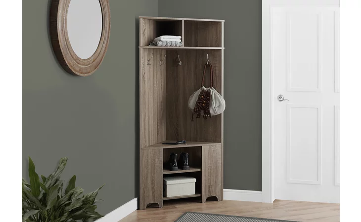 I2771 HALL TREE - 67 H - DARK TAUPE CORNER UNIT MONARCH SPECIALTIES  I2771