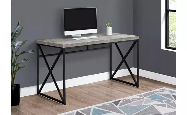 computer desk - 48 l - grey reclaimed wood - black metal by monarch specialties