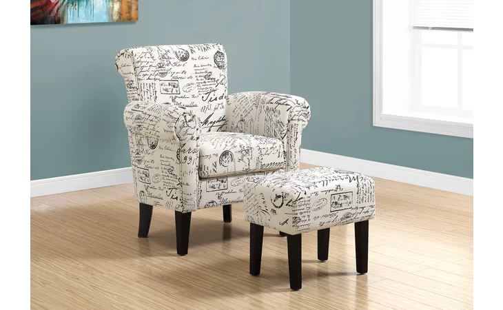 I8175  ACCENT CHAIR - 2PCS SET - VINTAGE FRENCH FABRIC