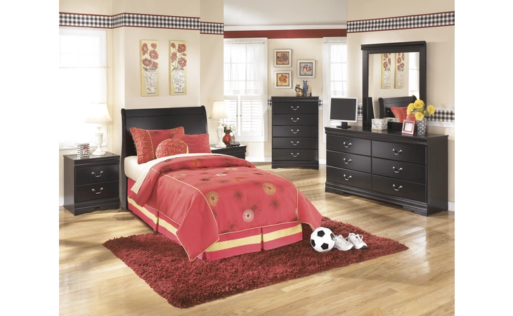 TWIN SLEIGH HEADBOARD ASHLEY Huey Vineyard Black B128-63