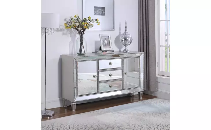 950825  3-DRAWER ACCENT CABINET SILVER