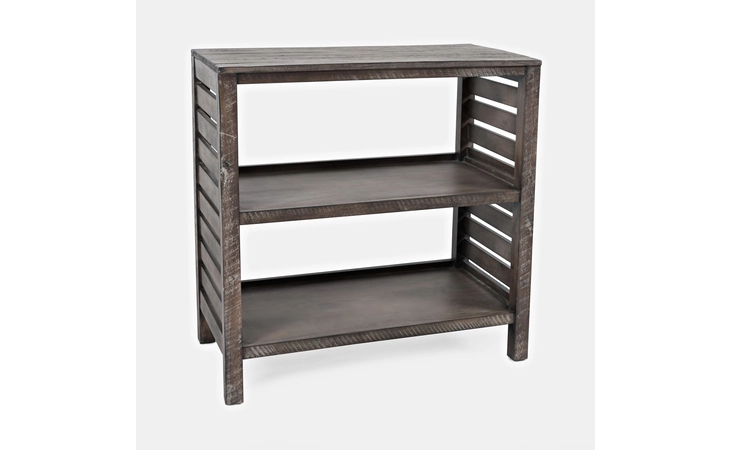 1730-92 DARK RUSTIC PRAIRIE FINISH CLARK SLATTED BOOKCASE - STONEWALL GREY DARK RUSTIC PRAIRIE FINISH