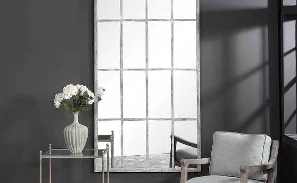 amiel large arch mirror, ivory by uttermost