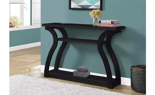 accent table - 47 l - black hall console by monarch specialties