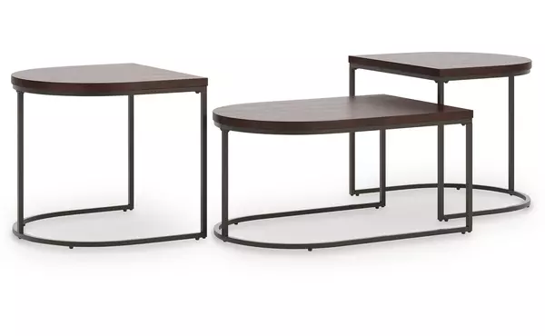 vanmore dark brown occasional table set (3/cn) by ashley