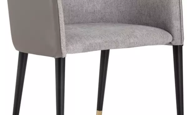 asher  asher dining armchair - flint grey napa taupe by sunpan