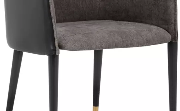asher  asher dining armchair - sparrow grey napa black by sunpan