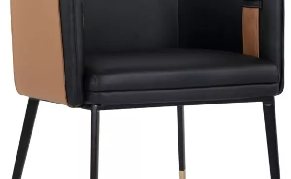 carter  carter dining armchair - napa black napa cognac by sunpan