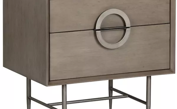 emery  emery nightstand - antique silver - ash grey by sunpan