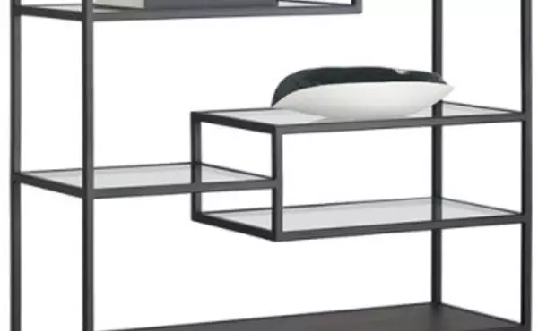 stamos  stamos bookcase - black - charcoal grey by sunpan