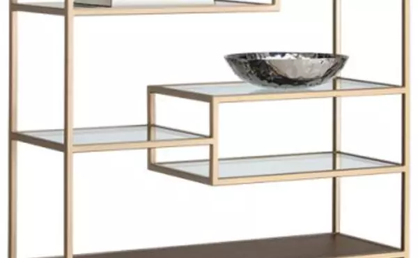 stamos  stamos bookcase - gold - raw umber by sunpan