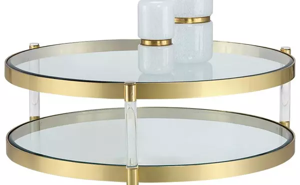 york  york coffee table - brass by sunpan