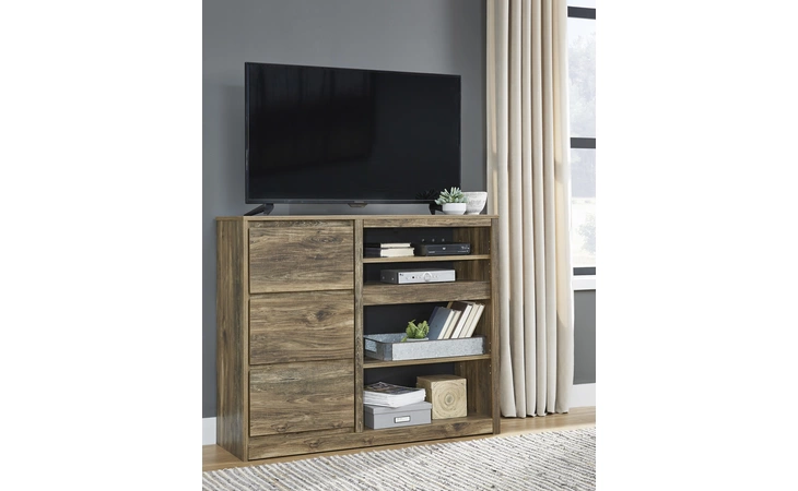 B322-48 Rusthaven MEDIA CHEST W/FIREPLACE OPTION