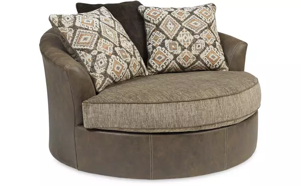 abalone chocolate oversized swivel accent chair by ashley