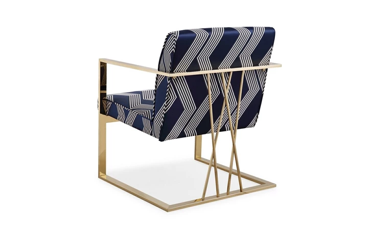 101195  FAIRMONT CHAIR GOLD GY-AC-8056G NAVY/GOLD PATTERN