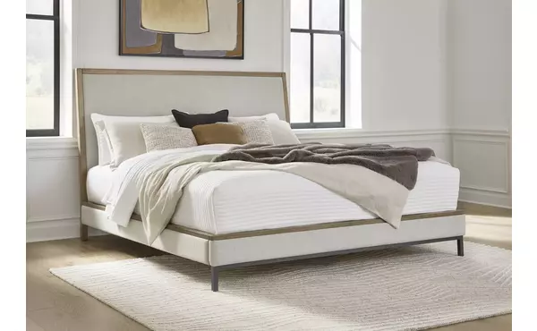 tomtyn light brown king/cal king uph headboard by ashley