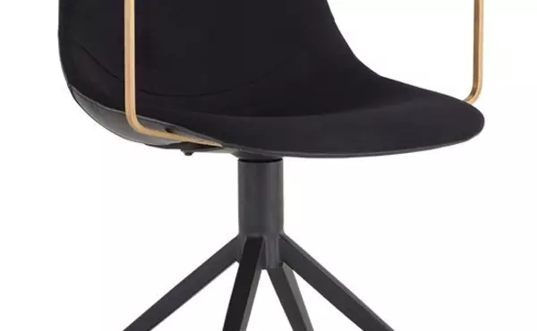 cassius swivel dining armchair - abbington black bravo black by sunpan