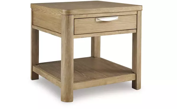 rencott light brown rectangular end table by ashley