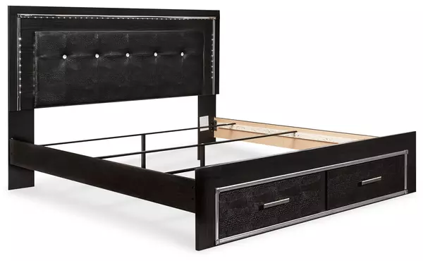 kaydell black king storage footboard by ashley