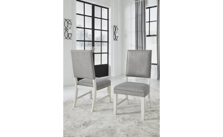 D763-02 Nashbryn - Two-tone DINING UPH SIDE CHAIR (2/CN)