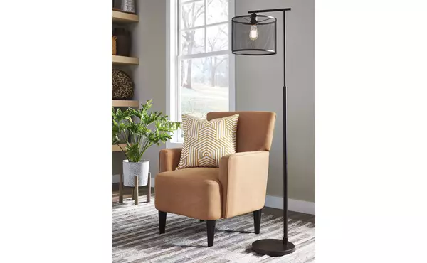 nolden bronze finish metal floor lamp (1/cn) by ashley