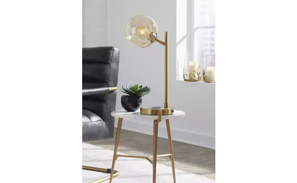 abanson amber/gold finish metal desk lamp (1/cn) by ashley