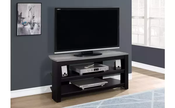 tv stand - 42 l - black - grey top corner by monarch specialties
